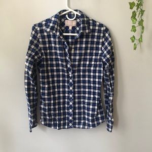 Blue plaid button down from Banana Republic